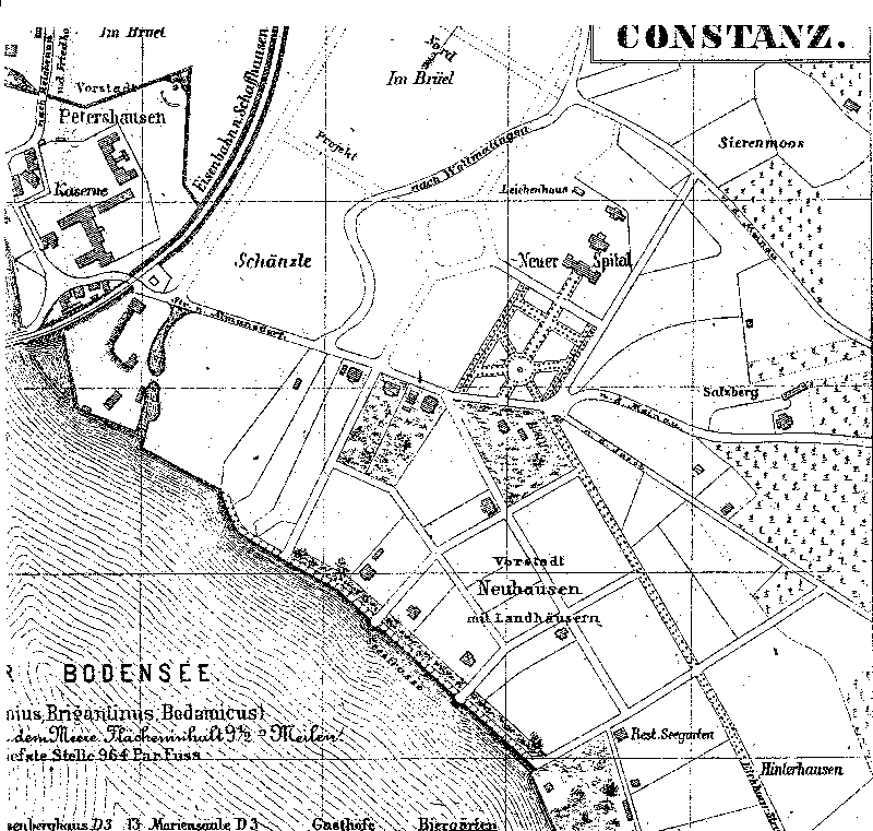 Dieser "freie und luftige Platz" wurde für den Krankenhaus-Neubau ausgewählt. Heute heisst das Gelände "Luisenpark". 