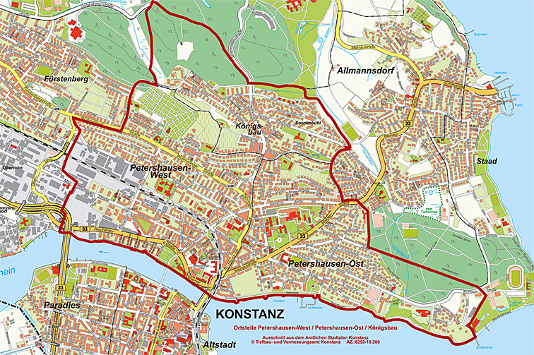 Amtlicher Stadtplan Petershausen